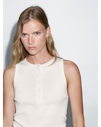 MASSIMO DUTTI - Top With Contrast Trim Detail - Lyst