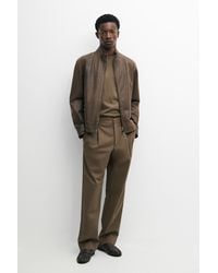 MASSIMO DUTTI - Cotton Blend Darted Pants - Lyst
