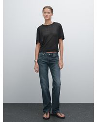 MASSIMO DUTTI - 100% Linen Cutwork T-Shirt - Lyst