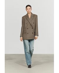 MASSIMO DUTTI - Medium Wool Blend Double-Breasted Coat - Lyst