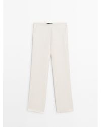 MASSIMO DUTTI - Recht Model Soepelvallende Broek Van Linnenmix - Lyst