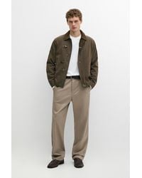 MASSIMO DUTTI - Cotton Blend Straight-Leg Pants - Lyst