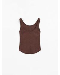 MASSIMO DUTTI - Top Van Linnenmix Met Bandjes - Lyst