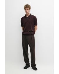MASSIMO DUTTI - Wool Blend Knit Polo Shirt - Lyst