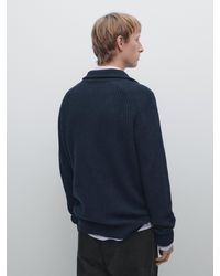 MASSIMO DUTTI - Wool Blend Zip-Up Knit Cardigan - Lyst