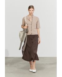 MASSIMO DUTTI - 100% Wool Funnel Neck Knit Cardigan - Lyst