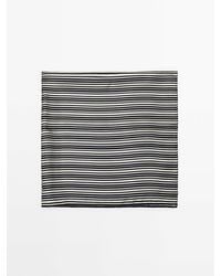MASSIMO DUTTI - 100% Zijden Sjaaltje Met Strepen - Lyst