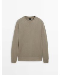 MASSIMO DUTTI - Wool Blend Knit Sweater With Crew Neck - Lyst