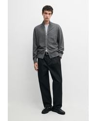 MASSIMO DUTTI - Wool Blend Cardigan With Zip Detail - Lyst