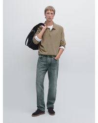 MASSIMO DUTTI - Pull Polo En Maille De Laine Mélangée - Lyst