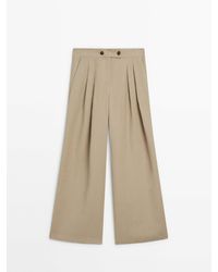 MASSIMO DUTTI - Wide-Leg Trousers With Dart Details - Lyst