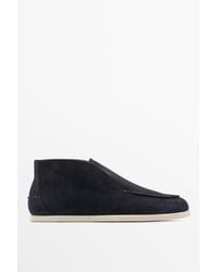 MASSIMO DUTTI - Split Suede Leather Ankle Loafer - Lyst