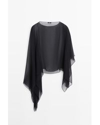 MASSIMO DUTTI - Asymmetric Cut Silk Cape - Lyst