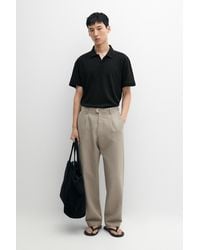 MASSIMO DUTTI - Short Sleeve Linen Cotton Polo Shirt - Lyst