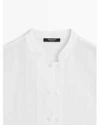 MASSIMO DUTTI - 100% Linen Flowing Shirt With Button Details - Lyst