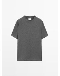 MASSIMO DUTTI - T-Shirt Van Katoenmix Met Korte Mouw - Lyst