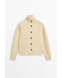 MASSIMO DUTTI - 100% Wollen Gebreid Vest Met Knopen - Lyst