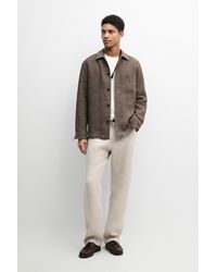 MASSIMO DUTTI - Faded Linen Overshirt With Pocket Details - Lyst