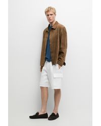MASSIMO DUTTI - 100% Linen Cargo Bermuda Shorts - Lyst