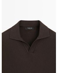 MASSIMO DUTTI - Cotton Blend Regular Fit Knit Polo Shirt - Lyst