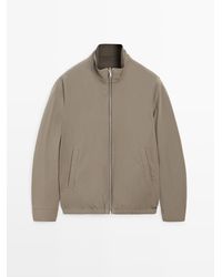 MASSIMO DUTTI - Short Reversible Linen Blend Jacket - Lyst
