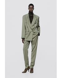 MASSIMO DUTTI - Double-Breasted Oversize Suit Blazer - Lyst
