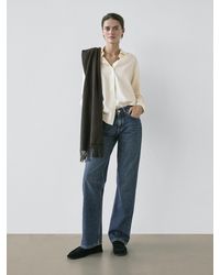 MASSIMO DUTTI - Jeans Straight Fit A Vita Bassa Con Risvolto - Lyst