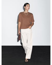 MASSIMO DUTTI Double-Layer T-Shirt With Wavy Ribbed Detail