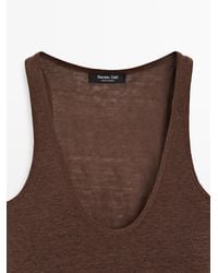 MASSIMO DUTTI - 100% Linen Strappy Top - Lyst
