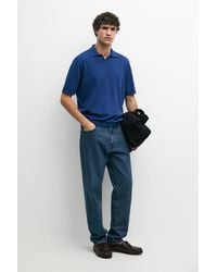 MASSIMO DUTTI - 100% Cotton V-Neck Knit Polo - Lyst