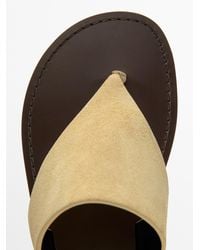 MASSIMO DUTTI - Split Leather Toe Divider Sandals - Lyst