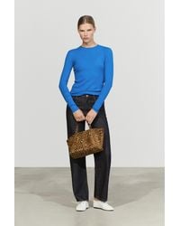 MASSIMO DUTTI - Cotton Blend Knit T-Shirt - Lyst