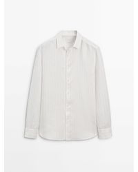 MASSIMO DUTTI - Relaxed Fit Striped Twill Linen Shirt - Lyst