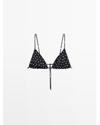 MASSIMO DUTTI - Triangel Bikinitop Met Stippenprint - Lyst