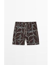 MASSIMO DUTTI - Tropical Print Swimming Trunks - Lyst