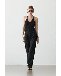 MASSIMO DUTTI - Flowing Linen Blend Trousers With Pocket Details - Lyst