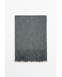 MASSIMO DUTTI - Wool Blend Scarf With Fringing - Lyst