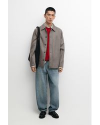 MASSIMO DUTTI - Wool Blend Overshirt With Button Detail - Lyst