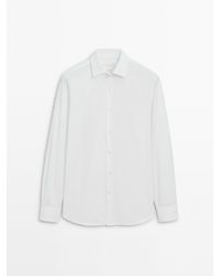 MASSIMO DUTTI - 100% Katoenen Popeline Overhemd Slim Fit - Lyst