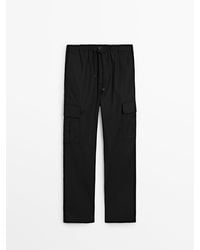MASSIMO DUTTI - Cotton Twill Jogger Fit Cargo Trousers - Lyst