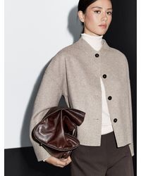 MASSIMO DUTTI - Kurze Jacke Aus Wollmischgewebe Mit Stehkragen - Lyst