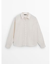 MASSIMO DUTTI - Cropped Shirt With Button Details - Lyst