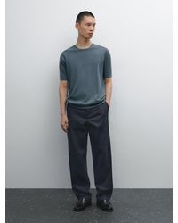MASSIMO DUTTI - Camiseta Punto Mezcla Algodón - Lyst