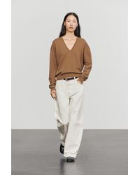 MASSIMO DUTTI - Wool Blend Knit V-Neck Sweater - Lyst