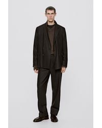 MASSIMO DUTTI - Wool Blend Flannel Suit Blazer - Lyst