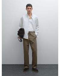 MASSIMO DUTTI - Cotton Blend Jogger Fit Trousers - Lyst