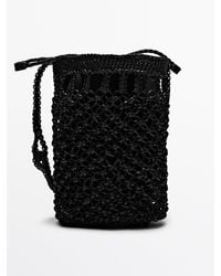 MASSIMO DUTTI - Nappa Leather Woven Bucket Bag - Lyst