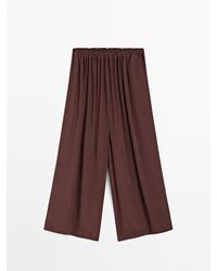 MASSIMO DUTTI - Soepelvallende Skort Van Technische Stof - Lyst