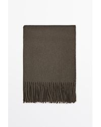 MASSIMO DUTTI - Wool Blend Scarf With Fringing - Lyst
