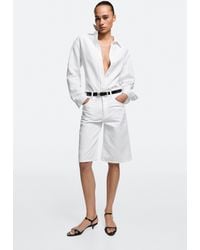 MASSIMO DUTTI - Cotton And Linen Bermuda Shorts - Lyst